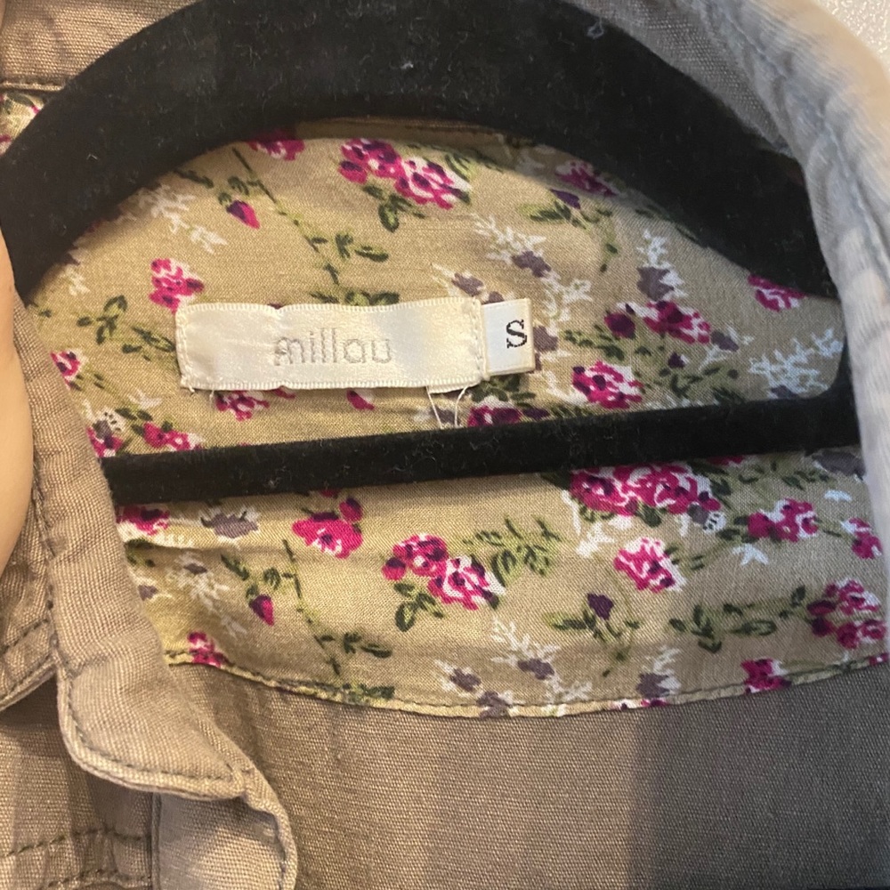 Olive Button Up Western Shirt Jacket / Shacket - image 3